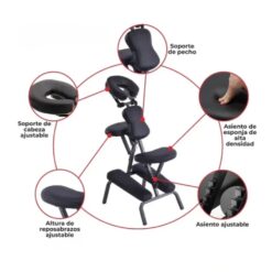 Silla Ergonómica para Masajes Plegable RNL012 Bordó LEDESMA - Imagen 4