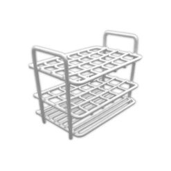 Gradilla acero blanca 24 tubos