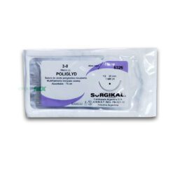 Sutura de ácido poliglicólico Violeta Absorbible 75cm 3-0 POLIGLYD