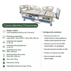 Alternative view of Cama Hospitalaria Eléctrica de 3 funciones CIE8231 IALLO
